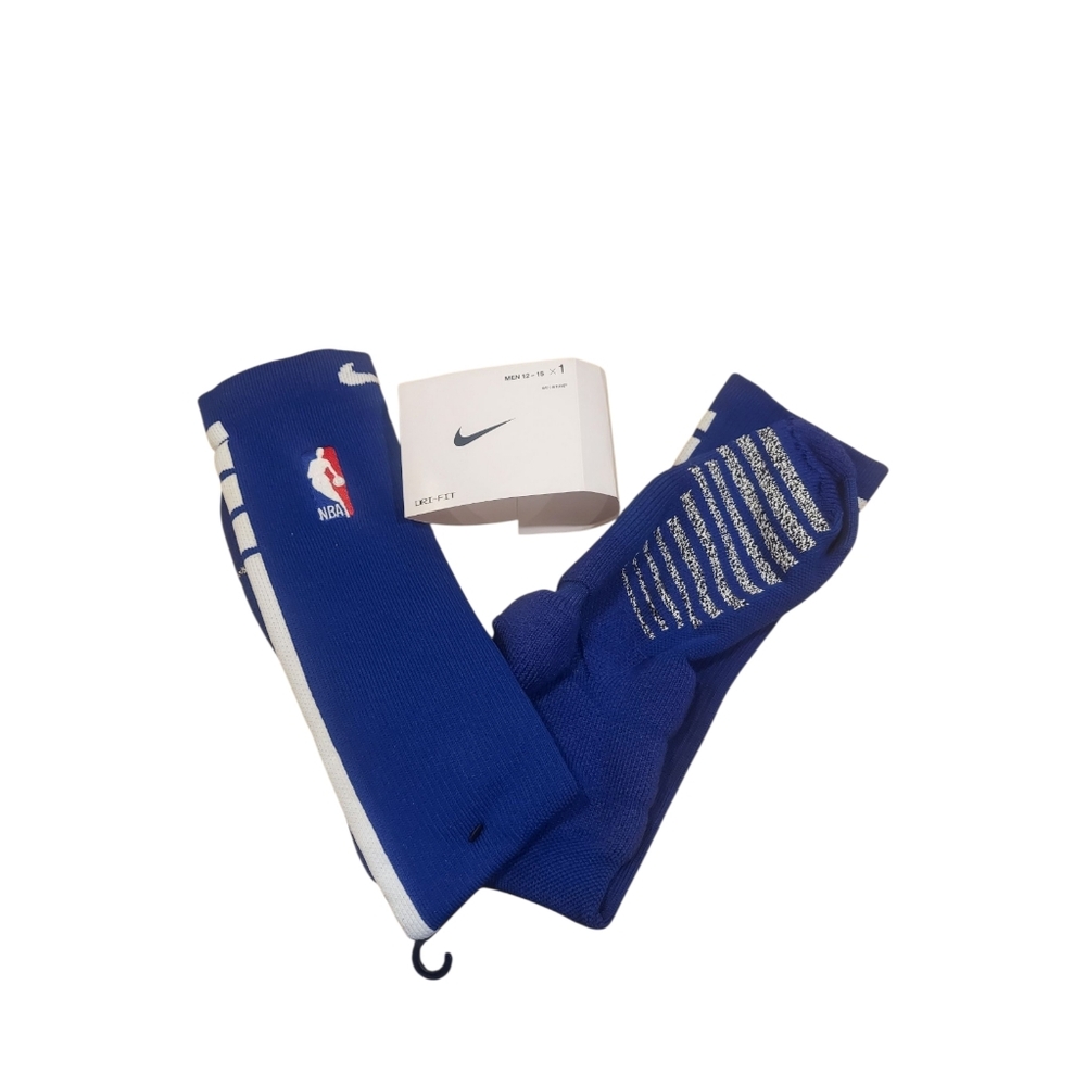 Nike NBA Authentics Dri Fit Detroit Pistons Blue / White Socks XL Size 12-15 NWT